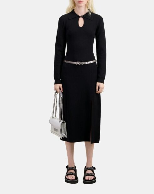 Robe longue en maille noire