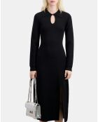 Robe longue en maille noire