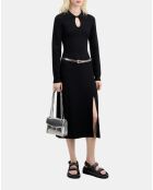 Robe longue en maille noire