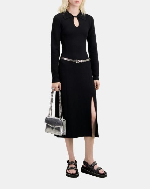 Robe longue en maille noire