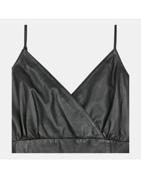 Robe courte en cuir noire