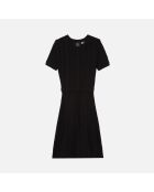 Robe courte en maille ajourée noire