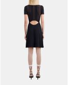 Robe courte en maille ajourée noire