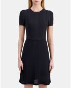 Robe courte en maille ajourée noire