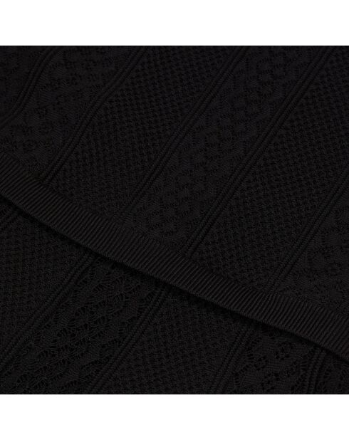 Robe courte en maille ajourée noire