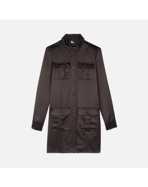 Robe saharienne courte marron