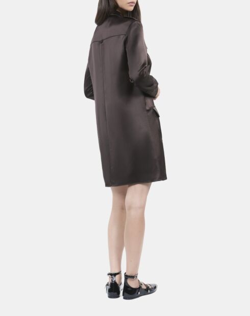 Robe saharienne courte marron