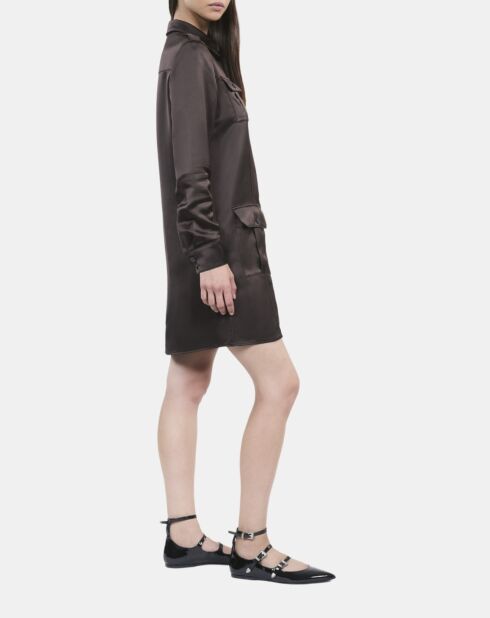 Robe saharienne courte marron