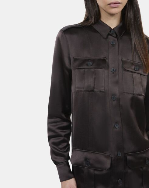 Robe saharienne courte marron