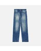 Jean clouté droit bleu