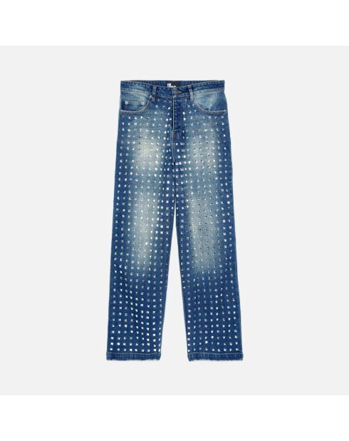 Jean clouté droit bleu