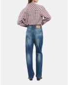 Jean clouté droit bleu