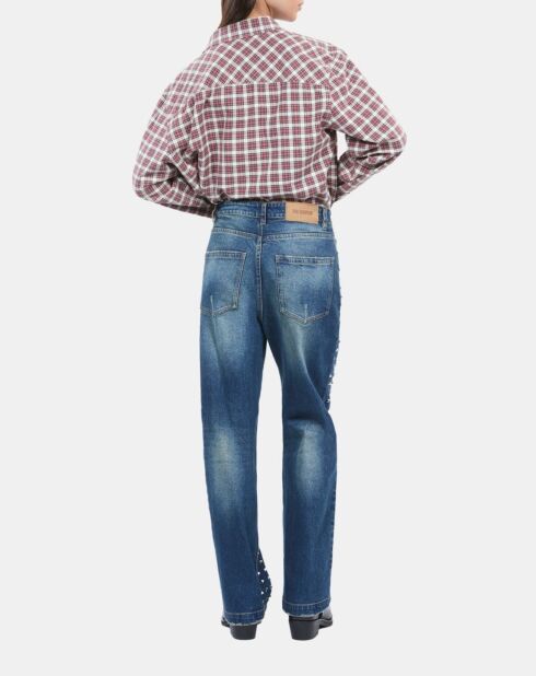 Jean clouté droit bleu