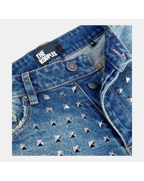 Jean clouté droit bleu