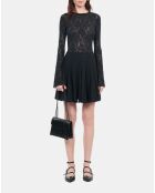 Robe patineuse courte en dentelle noire