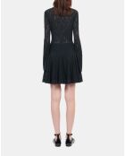 Robe patineuse courte en dentelle noire