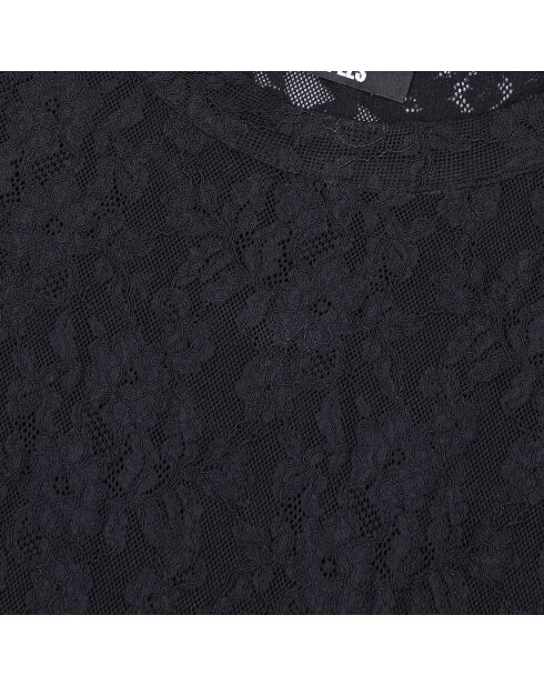 Robe patineuse courte en dentelle noire