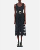 Robe longue en dentelle noire