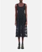 Robe longue en dentelle noire