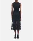 Robe longue en dentelle noire