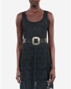 Robe longue en dentelle noire