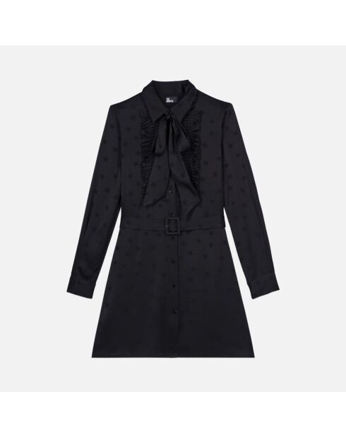 Robe courte jacquard noire