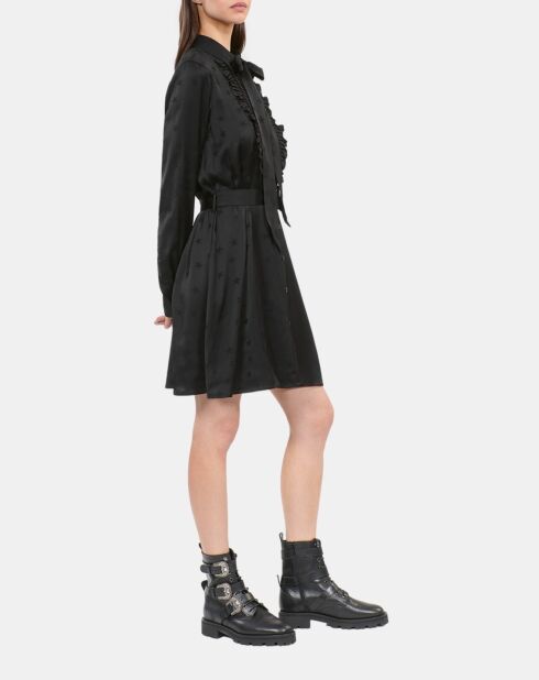 Robe courte jacquard noire