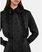 Robe courte jacquard noire
