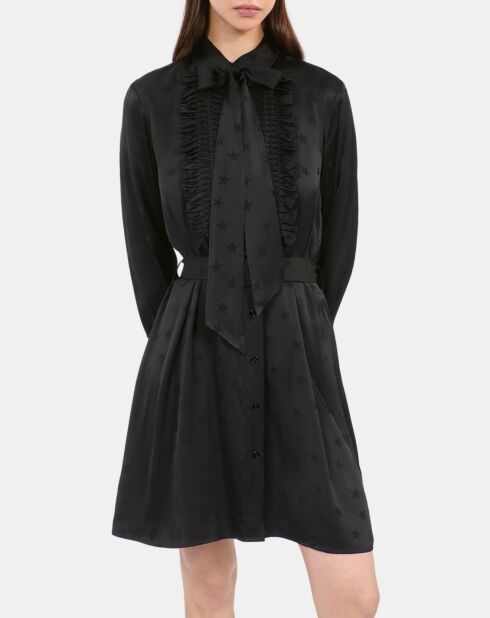 Robe courte jacquard noire