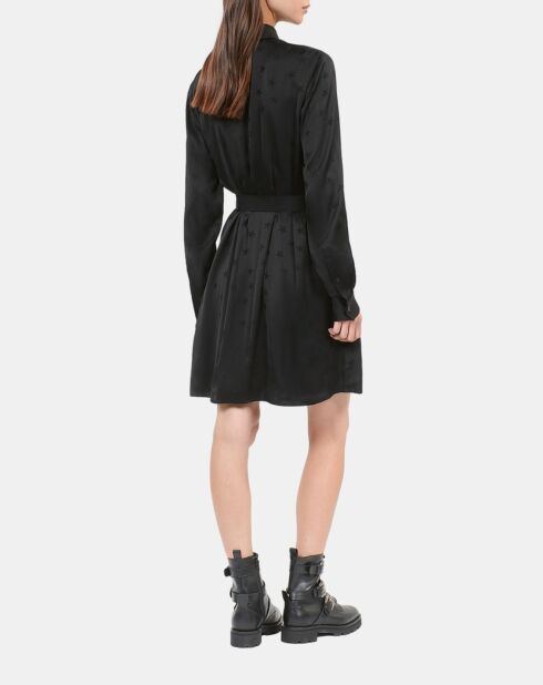 Robe courte jacquard noire