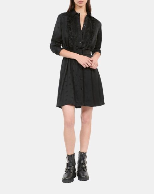 Robe courte jacquard noire