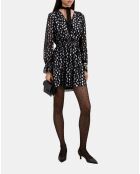 Robe courte avec cœurs argentée noire