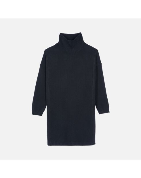 Robe pull courte en cachemire noire