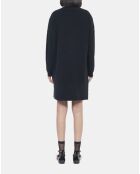 Robe pull courte en cachemire noire