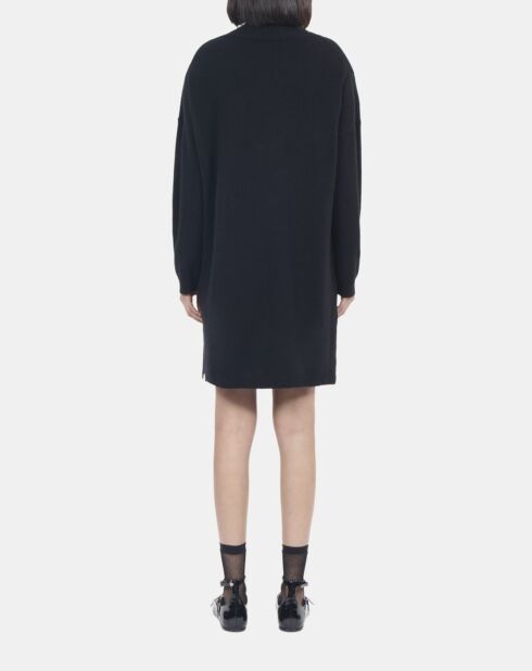 Robe pull courte en cachemire noire