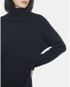 Robe pull courte en cachemire noire