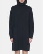 Robe pull courte en cachemire noire