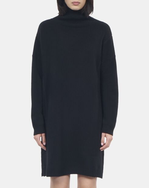 Robe pull courte en cachemire noire
