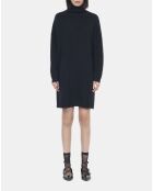 Robe pull courte en cachemire noire