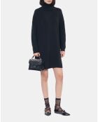 Robe pull courte en cachemire noire