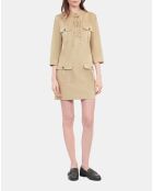 Robe saharienne courte beige