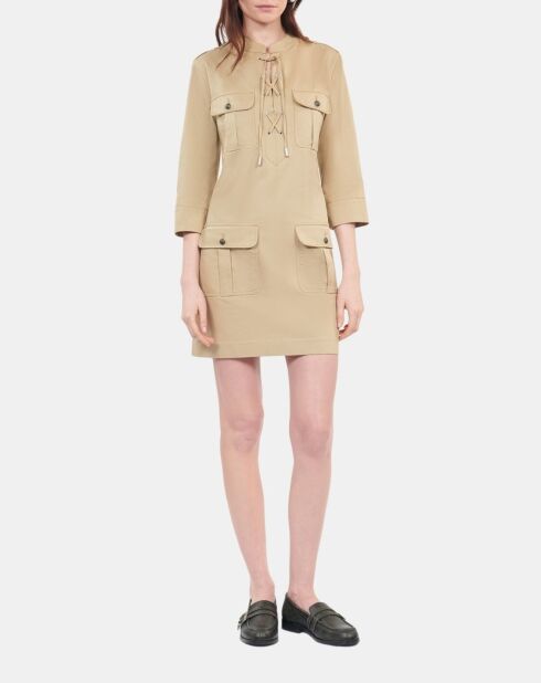 Robe saharienne courte beige