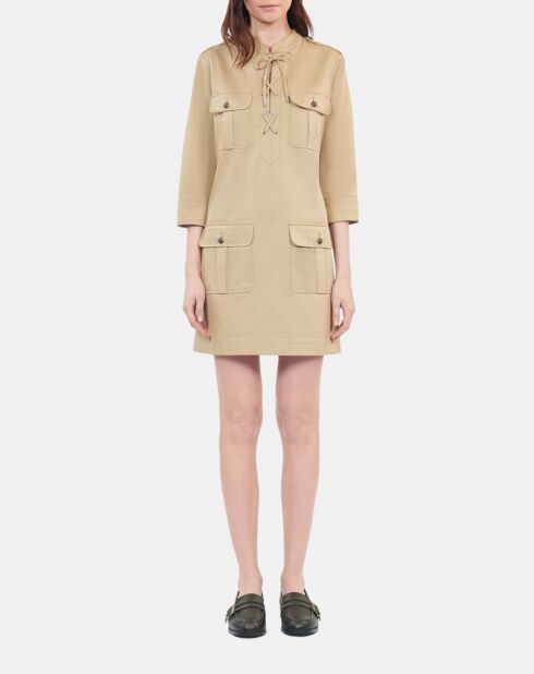 Robe saharienne courte beige