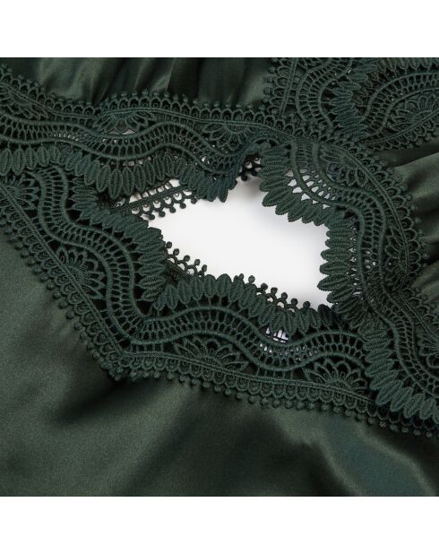 Robe nuisette longue avec guipure kaki