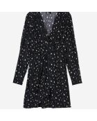 Robe courte imprimée noire et blanche