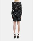 Robe courte imprimée noire et blanche