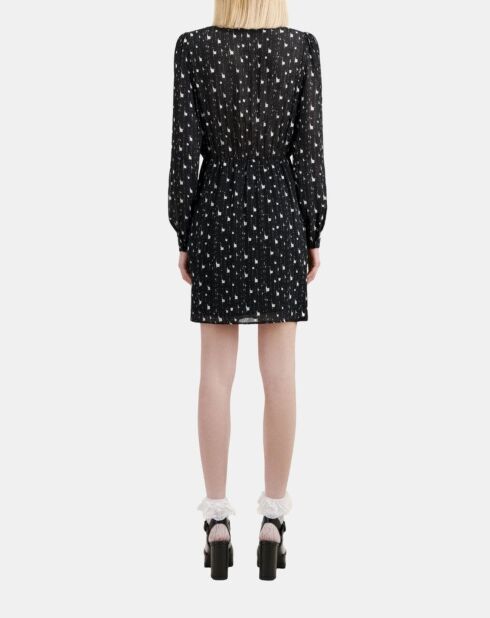 Robe courte imprimée noire et blanche