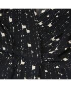 Robe courte imprimée noire et blanche