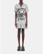 Robe t-shirt avec sérigraphie grise pierre