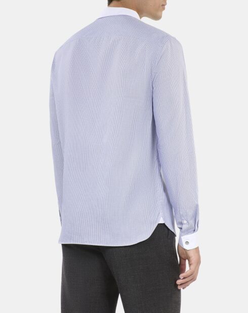 Chemise formelle à carreaux bleus et blanches